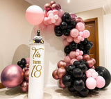 Cifeeo Halloween Black Pink Rose Gold Metallic Balloons Garland Kit For Baby Shower Birthday Wedding Bridal Shower Party Decorations