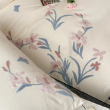 Cifeeo-3/4Pcs Elegant Flower Embroidery Egyptian Cotton Bedding Set Single Queen King Duvet Cover Set Flat/Fitted Bed Sheet Pillowcases