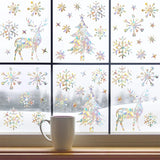 Cifeeo-Suncatcher Christmas Snowflake Window Sticker Xmas Tree Snowman Laser Rainbow Wall Decal 2024 New Year Kids Room Home Decoration