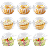 Cifeeo-10/50Pcs Cupcake Packaging Box Clear Dessert Donut Muffin Cake Container Holder Wedding Birthday Party Supplies Christmas Decor