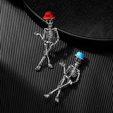 Cifeeo-Halloween Jewelry Retro Punk Halloween Skull Skeleton Brooches for Women Men Unisex Gothic Hat Metal Pins All Saints' Day Party Clothing Decor