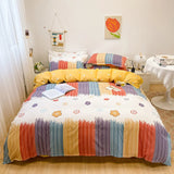 Cifeeo-INS Style Bedding Boys Girls Twin Queen Size Duvet Cover Set Flat Sheet Pillowcase Bed Linen Kids Adult Fashion Home Textile