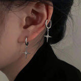 Cifeeo-Fashion Y2k Barbed Wire Earrings For Teenagers Women Goth Grunge Punk Dangly Earrings Awn Star Jewelry Gift