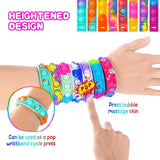 Cifeeo-12Pcs Pop Bracelets Fidget Toy Kids Birthday Party Favors Goodie Bag Pinata Filler Guest Gift Sensory Stress Relief Wristband