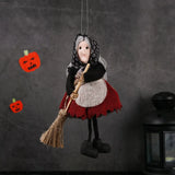 Halloween Decoration Witch Broom Figurines Decor Tree Hanging Decoration Doll Halloween Witch Ornament Dolls