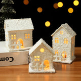 Cifeeo-2024 Christmas Led Light Wooden House with Snowflake Luminous Cabin Christmas Decorations For Home Xmas Ornament New Year Gifts