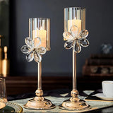 CIFEEO-Light Luxury Crystal Petal Glass Candle Holder Aromatherapy Candle Romantic Candlelight Dinner Room Home Decoration Ornaments