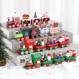 Cifeeo-Christmas Wooden Train Ornament Merry Christmas Decoration For Home 2024 Xmas Kids Gifts Noel Natal Navidad New Year 2024