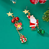 Cifeeo-Christmas gifts Fashion Christmas Asymmetrical Dangle Earrings for Women Santa Claus Snowman Snowflake Xmas Tree Earring Girls New Year Jewelry