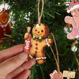 Cifeeo-Christmas Wooden Pendants Gingerbread Man Gnomes Xmas Tree Hanging Oranment 2024 Noel Navidad Decorations for Home New Year Gift