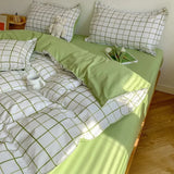Cifeeo-Nordic Pink Black Checkerboard Duvet Cover Set with Pillowcase Bed Sheet Kid Girls Bedding Sets Full Queen Twin Kawaii No Filler