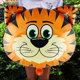 Cifeeo-5pcs Jungle Safari Animals Head Foil Balloons Tiger Zebra Giraffe Lion Monkey Birthday Party Decorations Supplies Baby Shower