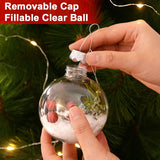 Cifeeo-6Pcs Clear Plastic Christmas Ball Fillable Ornament Xmas Tree Hanging Bauble Pendant 2024 Christmas Home Decoration Navidad Gift