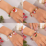 Cifeeo-Christmas gifts Christmas Punk Harajuku Metal Chain Bracelet For Women Men Santa Claus Snowman Snowflake Pendant Bangles Y2K Party Charm Jewelry