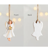 2024 Christmas Ornament Resin White Prayer Angel Hangs Xmas Tree Pendant Personalized Product Hanging Decoration Home Decor