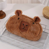 Cifeeo-Back To School Gifts Capibara Plush Pencil Case Capibaras Peluche Pencil Case Girls Soft Cute Stationery Pencilcase School Supplies Pencil Pouch