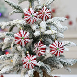 Cifeeo-6pcs/box Christmas Tree Pendant Red Star Candy Snowflake Xmas Ball Ornament New Year 2025 Home Decoration Noel Gift Navidad 2024