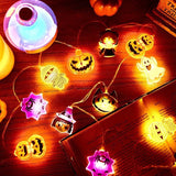 Cifeeo-Halloween Party LED String Lights Pumpkin Ghost Spider Web Hanging Lamp For Halloween Home Indoor Outdoor Decoration Props 2024