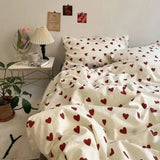 Cifeeo-Nordic Pink Black Checkerboard Duvet Cover Set with Pillowcase Bed Sheet Kid Girls Bedding Sets Full Queen Twin Kawaii No Filler