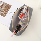 Cifeeo-Back To School Gifts Shark Pencil Case Corduroy Pen Case Kawaii Stationery Estuche Large Capacity Pencilcase Trousse School Supplies Pencil Pouch