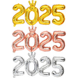 Cifeeo-2025 Crown Number Foil Balloons Happy New Year Eve Party Decoration Photo Booth Props Supplies Christmas Home Decor Navidad 2024