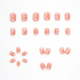 Cifeeo- Spring Sakura Lovely Girl Nail Art Wearable False Nails Press On Fake Nails Tips 24pcs/box With Wearing Tools As Gift