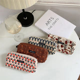 Cifeeo-Back To School Gifts Pencil Case Korean Retro Pencilcase Trousse Scolaire Corduroy Pen Case Estuche Lapices Kalemlik School Supplies Pencil Pouch