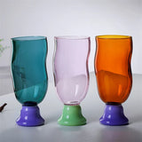 CIFEEO-Color Borosilicate Glass Mug S Curve Wave Shape Heat Resistant Glass Cup Red Wine Cocktails  Coffee Ice Water Cup