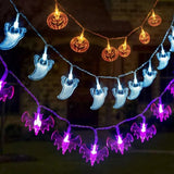 Cifeeo-1.5M 10LED Halloween Led Light Pumpkin Bat Ghost String Lamp Hanging Ornament Happy Halloween Party Horror Decoration For Home