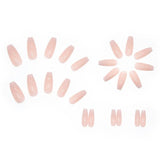 Cifeeo- 24pcs/Box Detachable Coffin False Nails Wearable French Ballerina Pink Gradient Fake Nails Full Cover Nail Tips Press On Nails