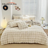 Cifeeo-Faux fur winter Bed linen super soft bed cover full set Bubble Fleece quilt Duvet cover set bed sheet set Microfiber bedding Set