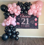 Cifeeo Halloween Black Pink Rose Gold Metallic Balloons Garland Kit For Baby Shower Birthday Wedding Bridal Shower Party Decorations
