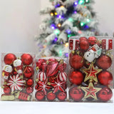 Cifeeo-Christmas Tree Balls Red Candy Cane Hanging Ornament Big Pendants Set Christmas Decorations For Home 2024 Natal Navidad New Year