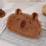 Cifeeo-Back To School Gifts Capibara Plush Pencil Case Capibaras Peluche Pencil Case Girls Soft Cute Stationery Pencilcase School Supplies Pencil Pouch