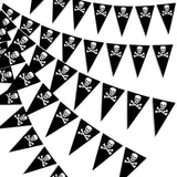 Cifeeo-5Meters Pirate Banner Garland Halloween Skeleton Printed Black Triangle Flags Kids Pirate Theme Birthday Party Decoration Supply