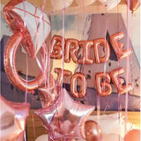 Cifeeo-69Pcs Bride To Be Balloons Set Wedding Decoration Rose Gold Diamond Balloon Ring Foil Balon Confetti Globos Party Suppliers