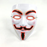 Cifeeo-Halloween Custom 2024 Hot LED Hacker V Vendetta Mask Adults Luminous LED Light Up Mask For Glow Party Costume Accessories Halloween Mask Décor