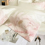 Cifeeo-600TC Egyptian Cotton Chinese Style Flowers Embroidery Luxury Bedding Set Duvet Cover Flat/Fitted Bed Sheet Pillowcases 4Pcs