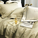 Cifeeo-Luxury Embroidery Soft Bedding Set 100S Egyptian Cotton Duvet Cover Set Bed Sheet Pillowcase Bed set King Queen Size Hotel Style