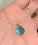 CIFEEO- Simple Blue Alloy Gem Stone Pendant Necklace KX1030