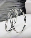 CIFEEO- Simple Gold Copper Overgild Zircon Hoop Earrings ZZ018