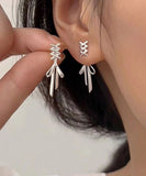 CIFEEO- Simple Silk Sterling Silver Bow Stud Earrings GH1054