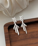 CIFEEO- Simple Silk Sterling Silver Bow Stud Earrings GH1054