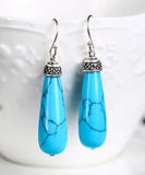 CIFEEO- Sterling Silver Turquoise Drop Earrings