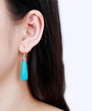 CIFEEO- Sterling Silver Turquoise Drop Earrings