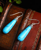 CIFEEO- Sterling Silver Turquoise Drop Earrings