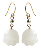 CIFEEO- 14K Gold Jade Cat Paw Drop Earrings