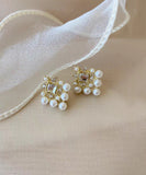 CIFEEO- Simple White Pearl Zircon Stud Earrings GH1002