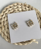 CIFEEO- Simple White Pearl Zircon Stud Earrings GH1002