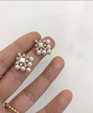 CIFEEO- Simple White Pearl Zircon Stud Earrings GH1002